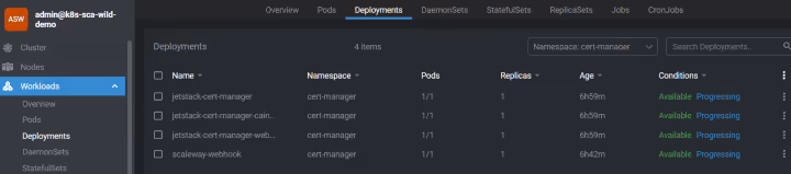 cert-manager deployments